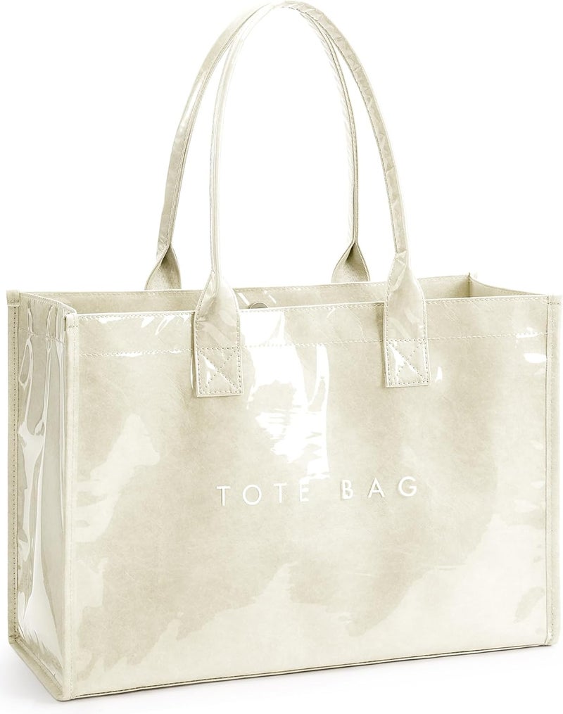 KALIDI FANCY FOREST KALIDI PVC Tote Bag Women’s Kraft Paper Work Handbags Purses with Top Handle - Image 1